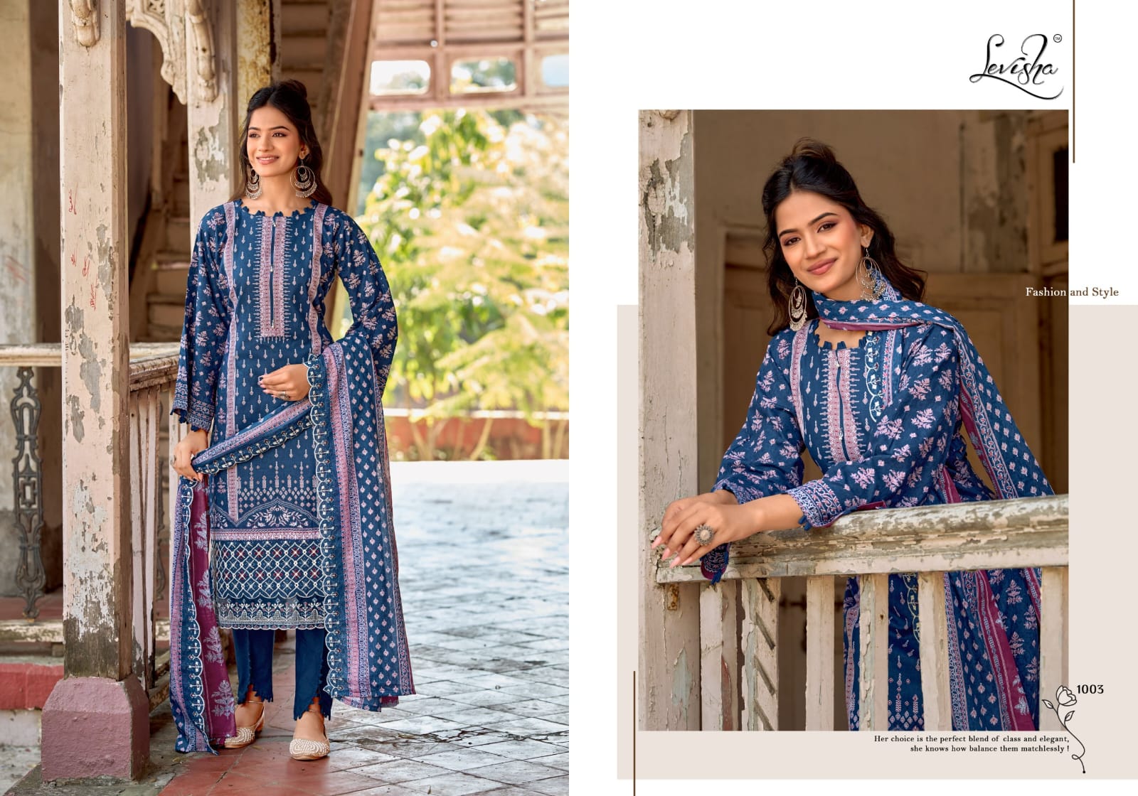 Levisha Zubia Cambric Cotton Embroidered Dress Material