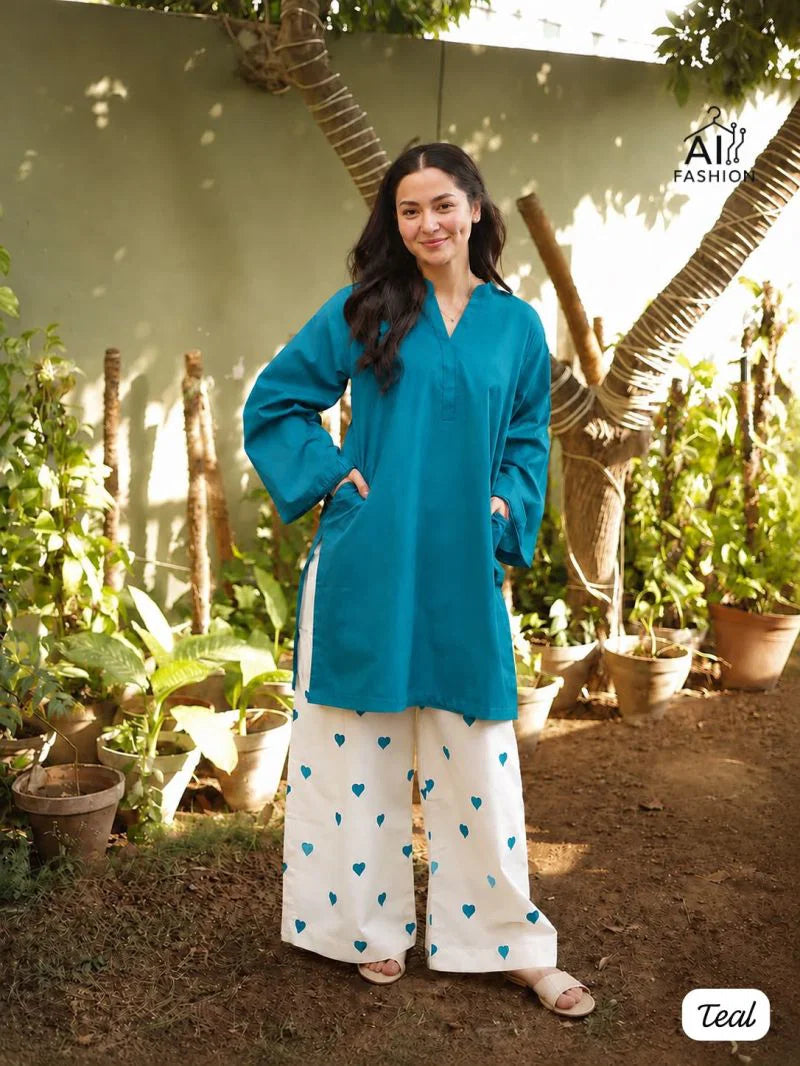 Little Hearts Vol 1 Rayon Embroidered Kurti With Bottom