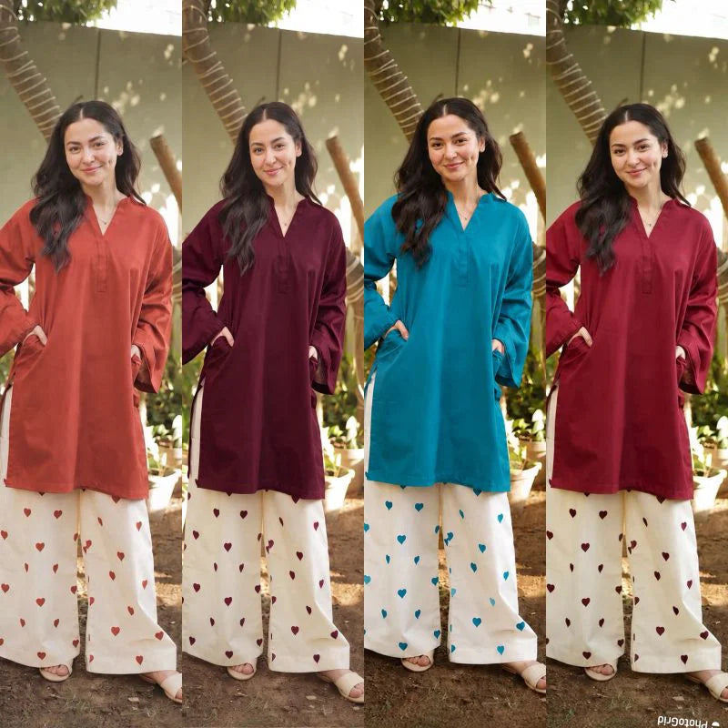 Little Hearts Vol 1 Rayon Embroidered Kurti With Bottom