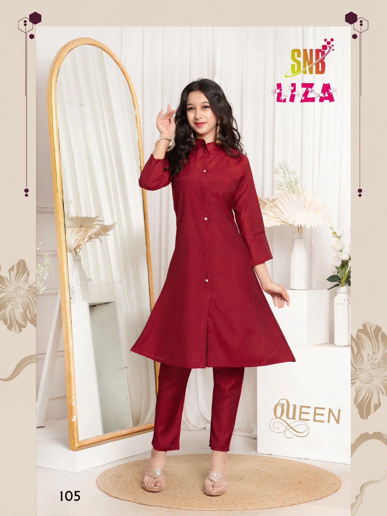 Liza Vol 01 Vartican Silk Kids Wear Top With Bottom Collection