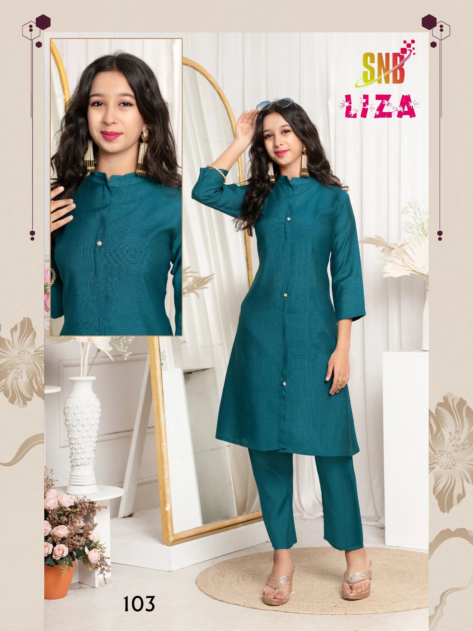 Liza Vol 01 Vartican Silk Kids Wear Top With Bottom Collection