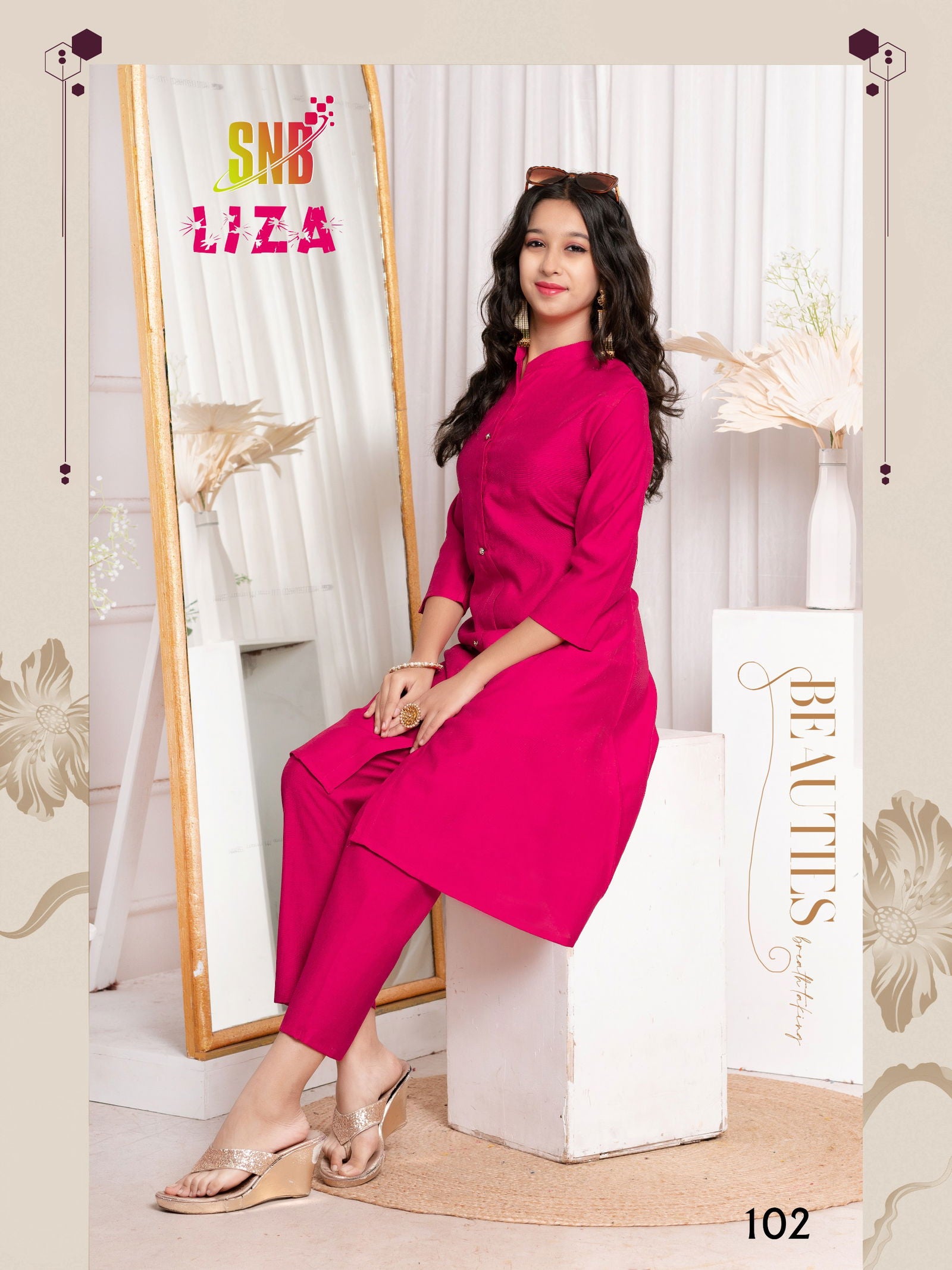 Liza Vol 01 Vartican Silk Kids Wear Top With Bottom Collection