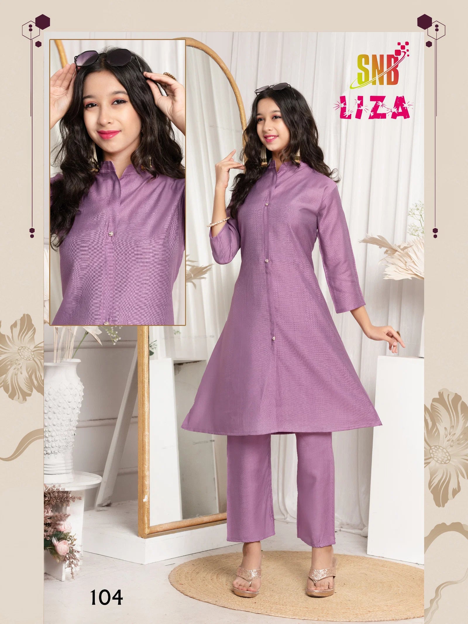 Liza Vol 01 Vartican Silk Kids Wear Top With Bottom Collection