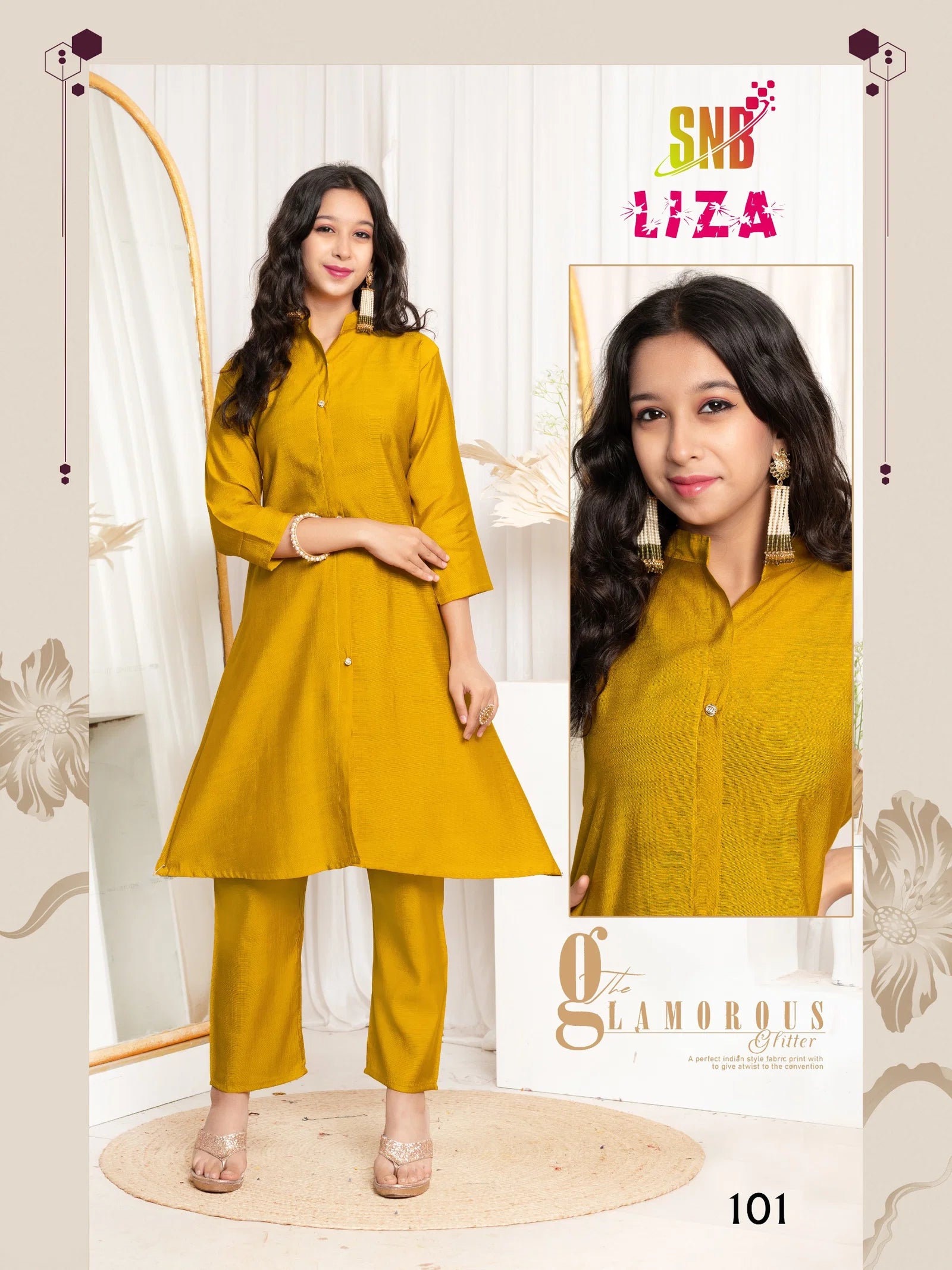 Liza Vol 01 Vartican Silk Kids Wear Top With Bottom Collection