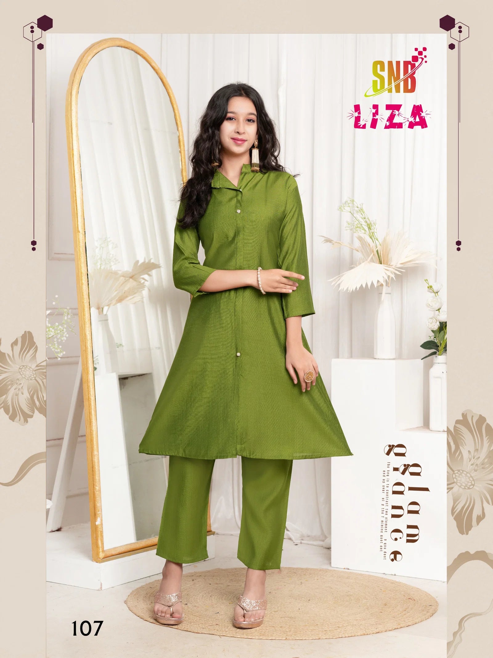 Liza Vol 01 Vartican Silk Kids Wear Top With Bottom Collection
