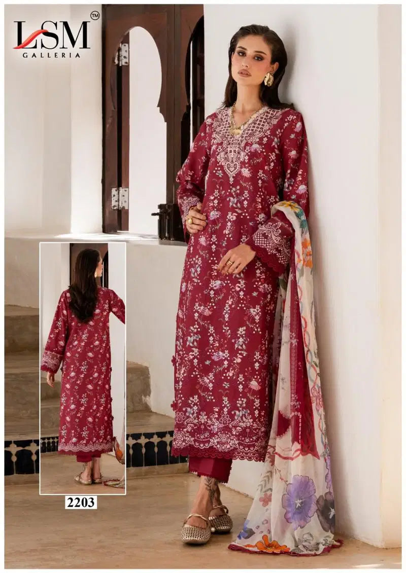 Lsm Parian Dream Vol 22 Lawn Cotton Digital Printed Dress Material