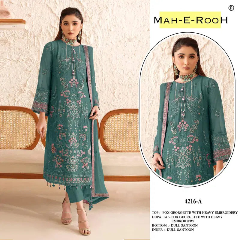 Mah E Rooh 4216 A To D Faux Georgette Embroidered Salwar Kameez Collection