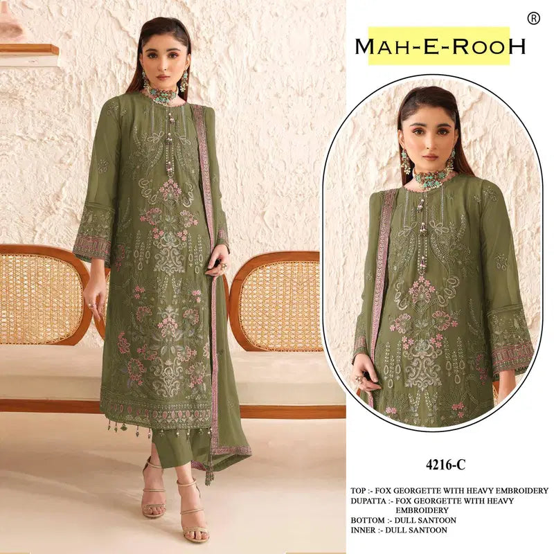 Mah E Rooh 4216 A To D Faux Georgette Embroidered Salwar Kameez Collection