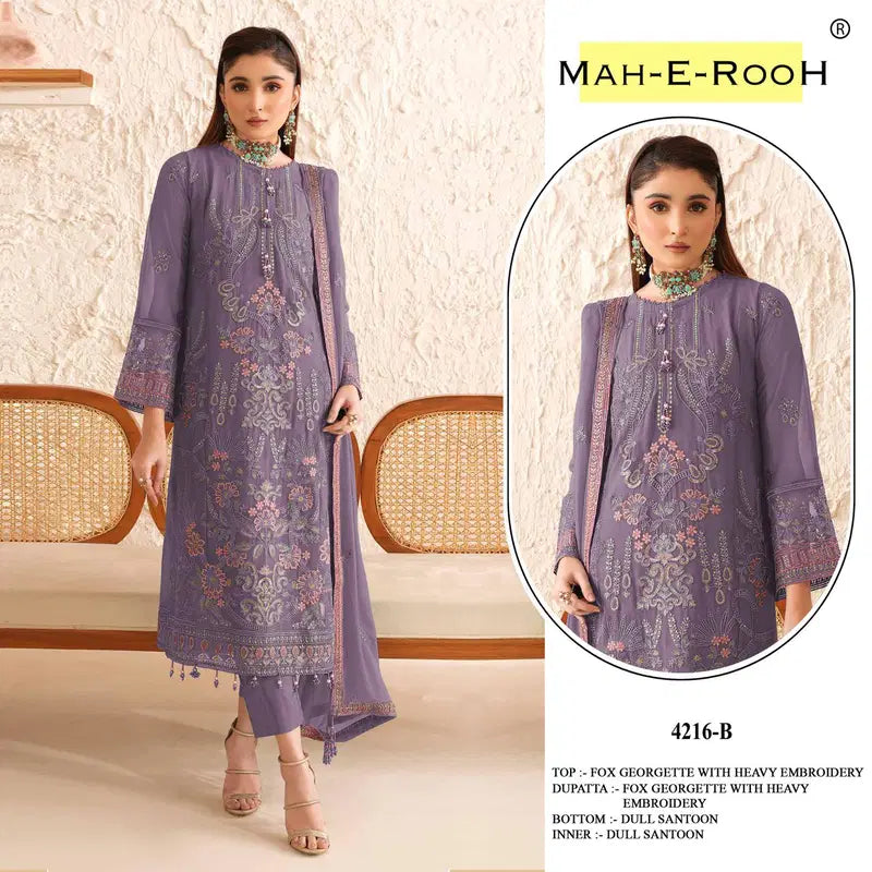 Mah E Rooh 4216 A To D Faux Georgette Embroidered Salwar Kameez Collection