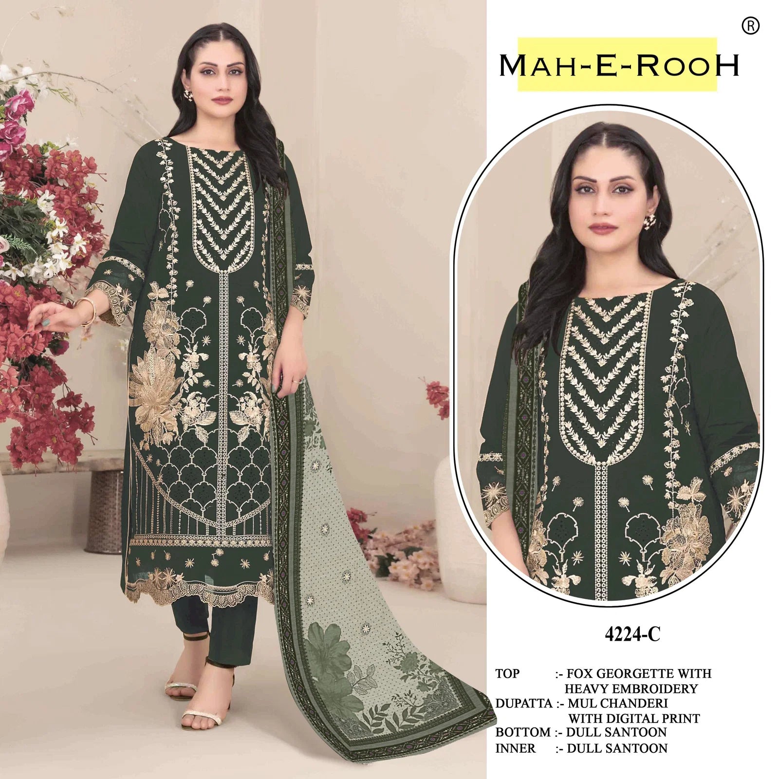 Mah E Rooh 4224 A To E Faux Georgette With Embroidered Salwar Kameez