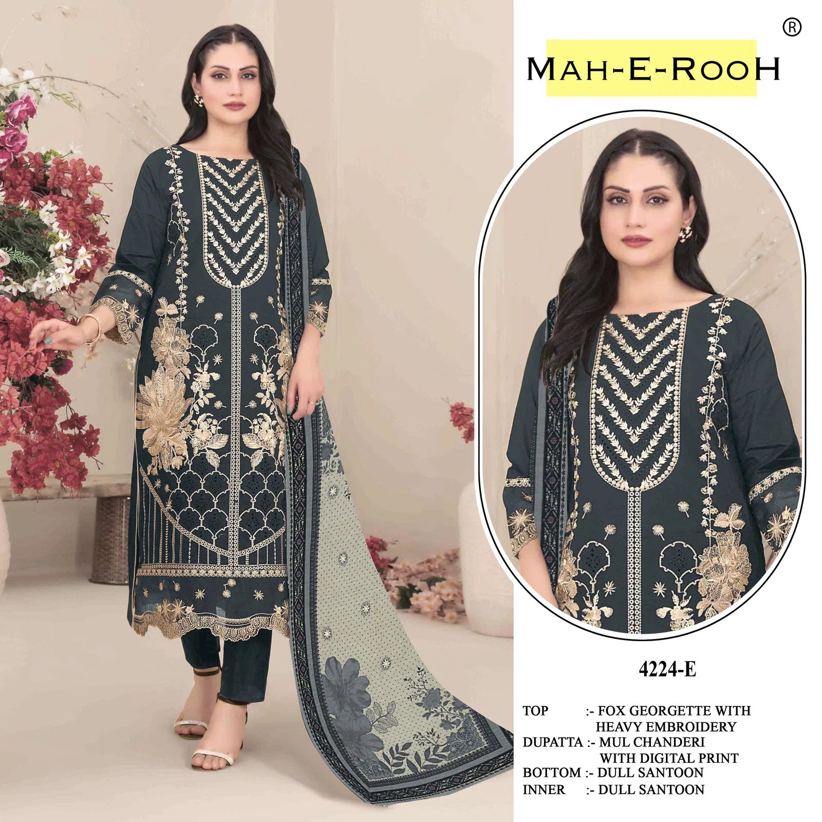Mah E Rooh 4224 A To E Faux Georgette With Embroidered Salwar Kameez