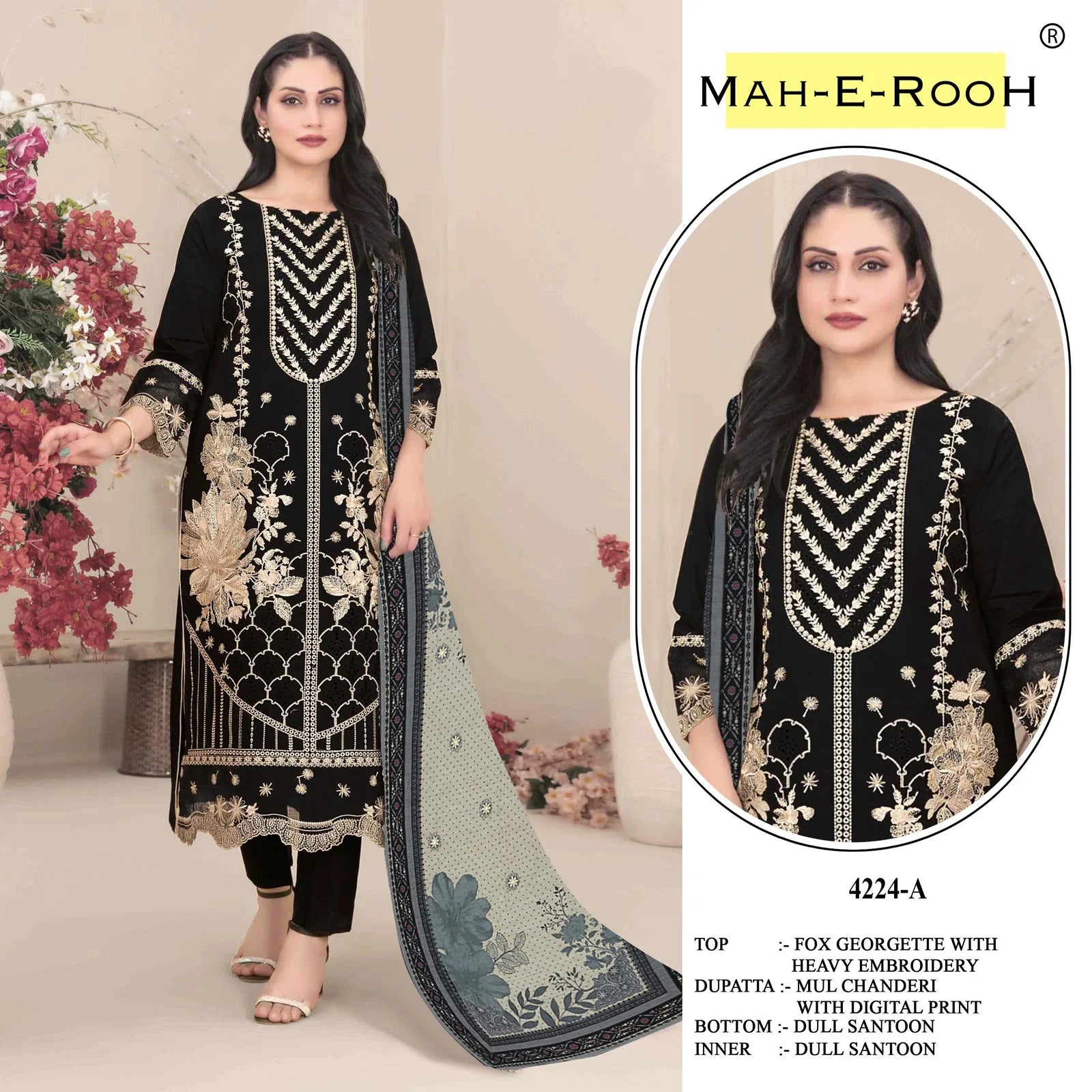 Mah E Rooh 4224 A To E Faux Georgette With Embroidered Salwar Kameez