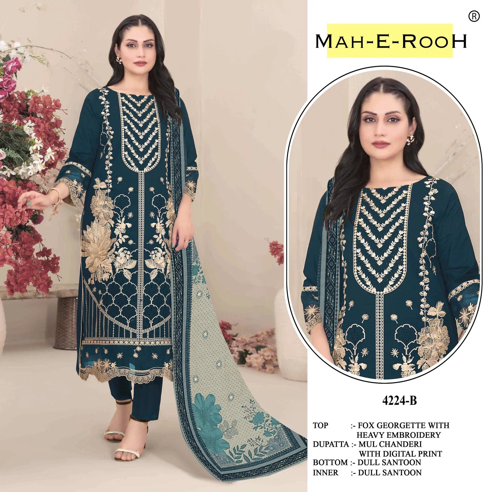 Mah E Rooh 4224 A To E Faux Georgette With Embroidered Salwar Kameez
