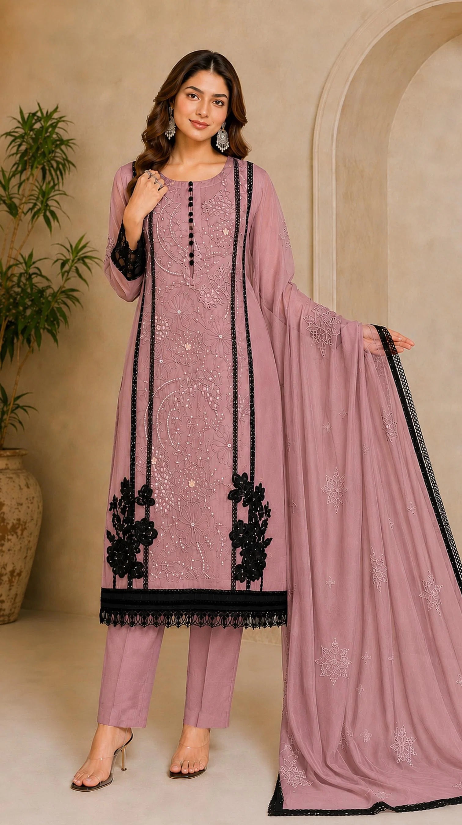 Mah E Rooh 4232 Organza Embroidered Salwar Kameez