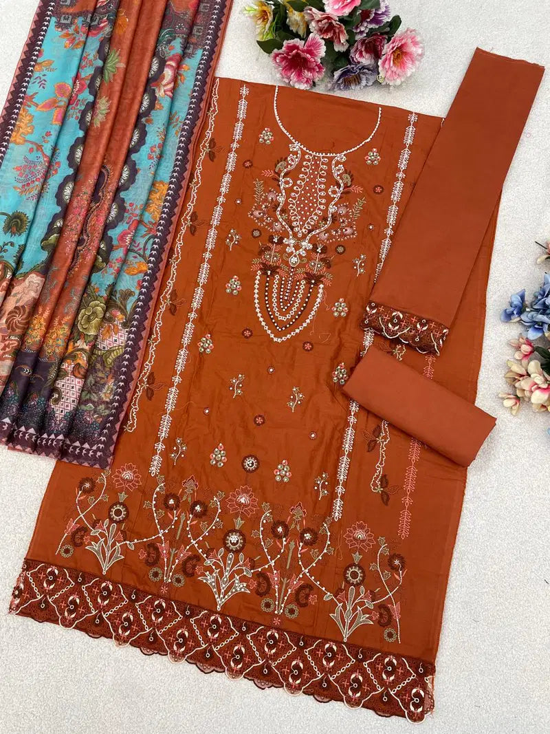 Mah E Rooh 4234 A To D Cambric Cotton Embroidered Salwar Kameez
