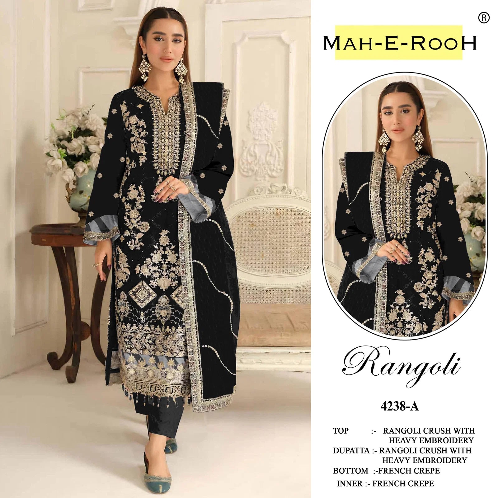Mah E Rooh 4238 A To D Rangoli Crush Embroidered Salwar Kameez