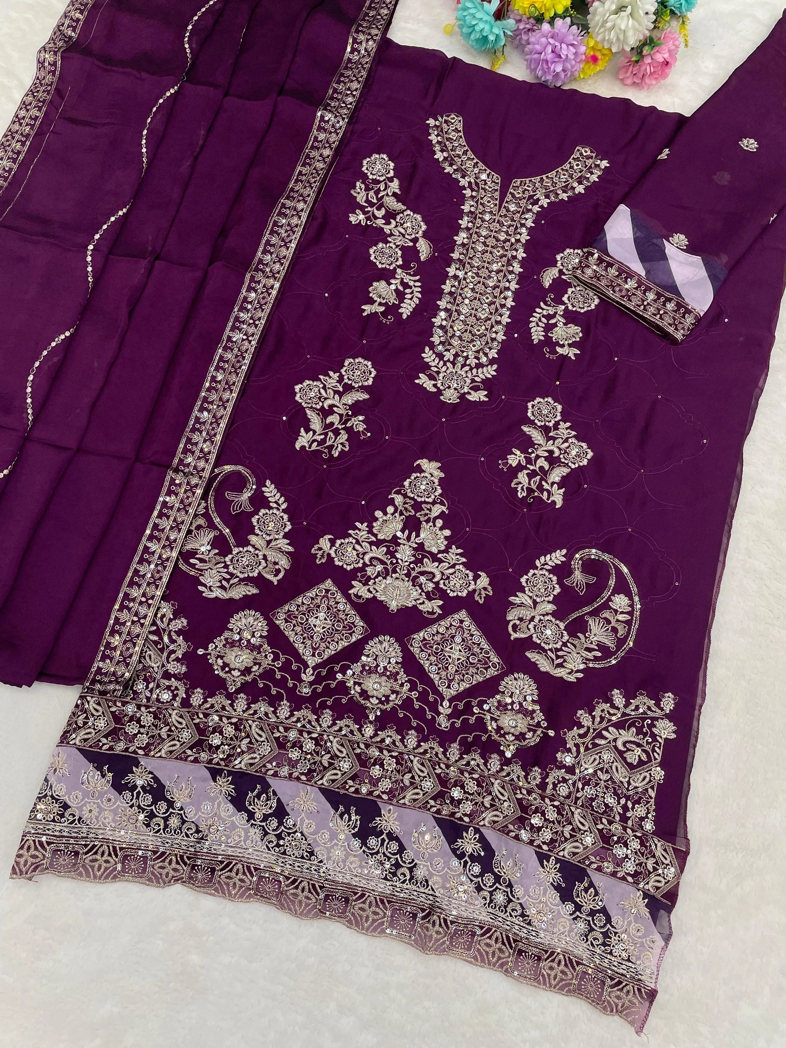 Mah E Rooh 4238 A To D Rangoli Crush Embroidered Salwar Kameez