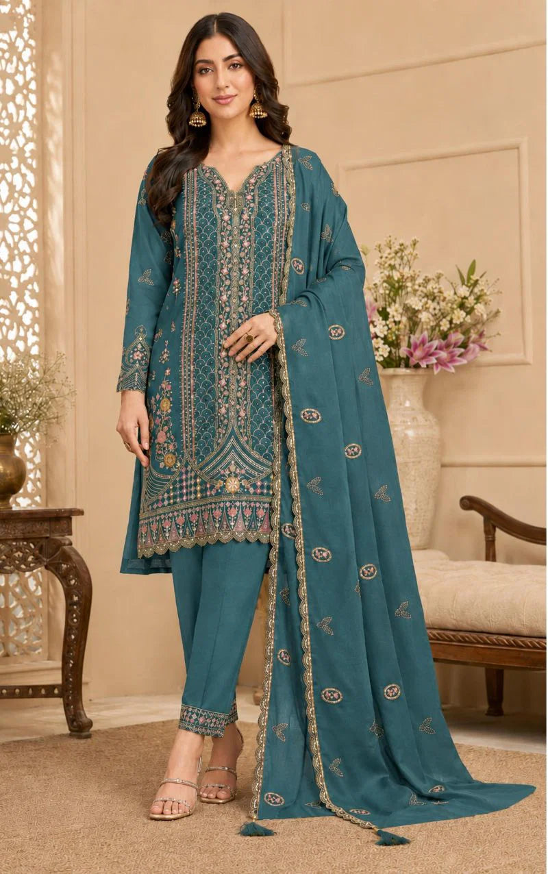 Mah E Rooh 4243 A To D Rangoli Crush With Sequence Work Salwar Kameez