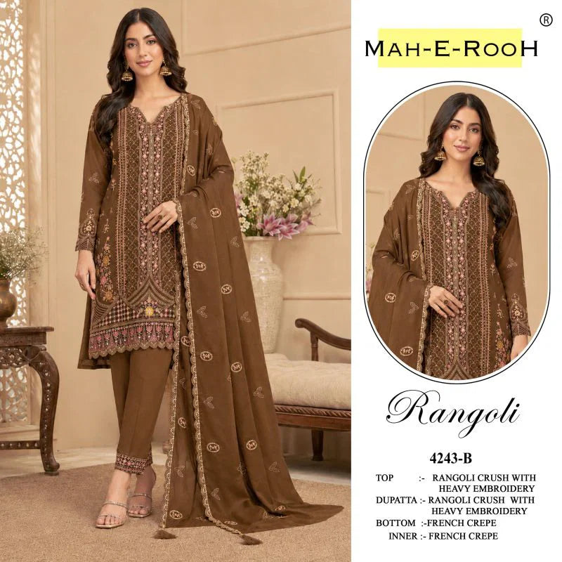 Mah E Rooh 4243 A To D Rangoli Crush With Sequence Work Salwar Kameez