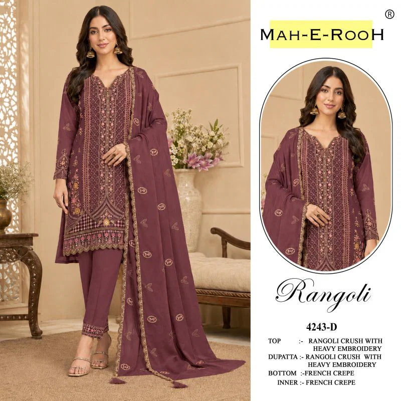 Mah E Rooh 4243 A To D Rangoli Crush With Sequence Work Salwar Kameez