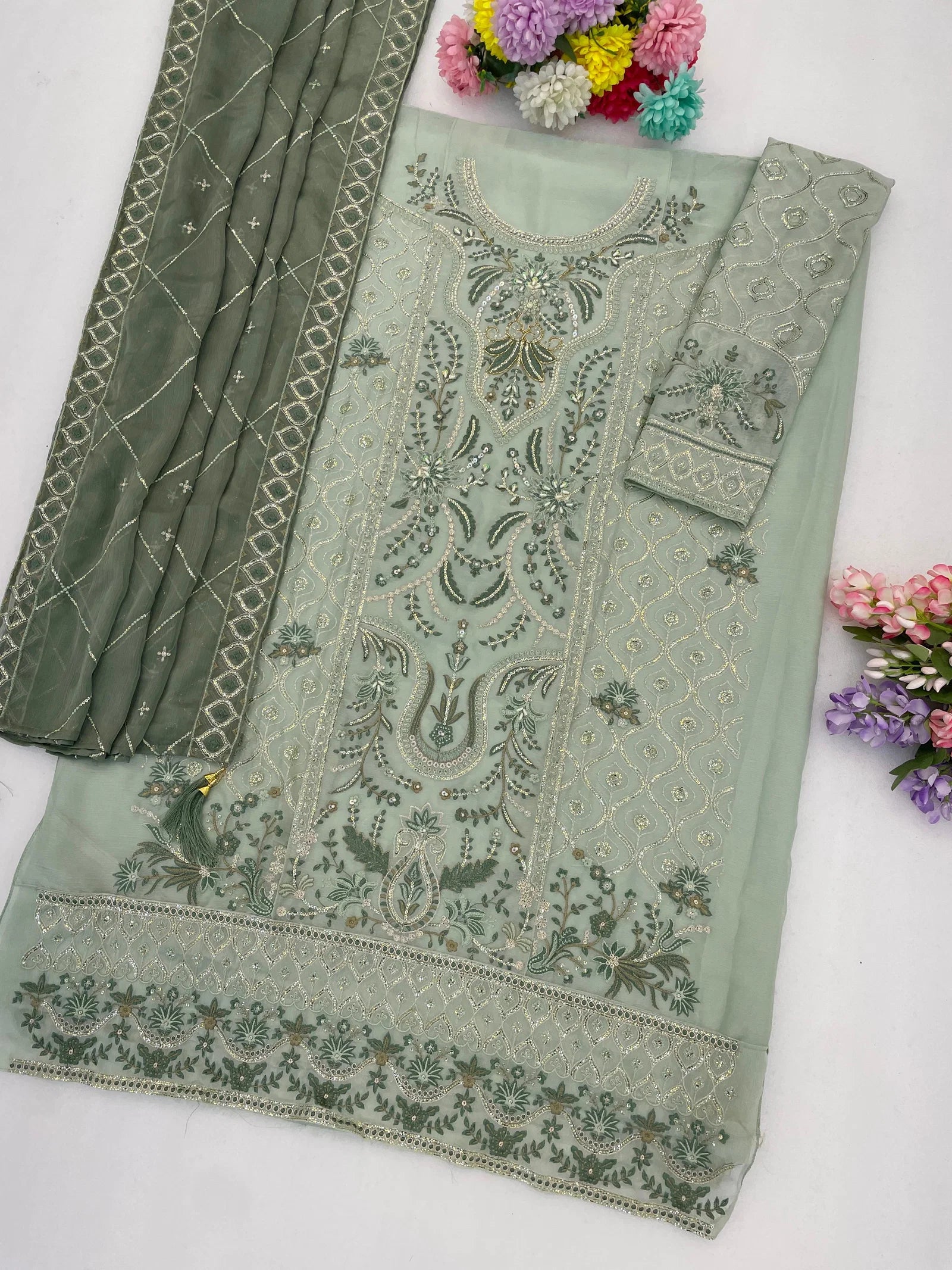 Mah E Rooh 4248 B To D Chiffon Embroidered Salwar Kameez