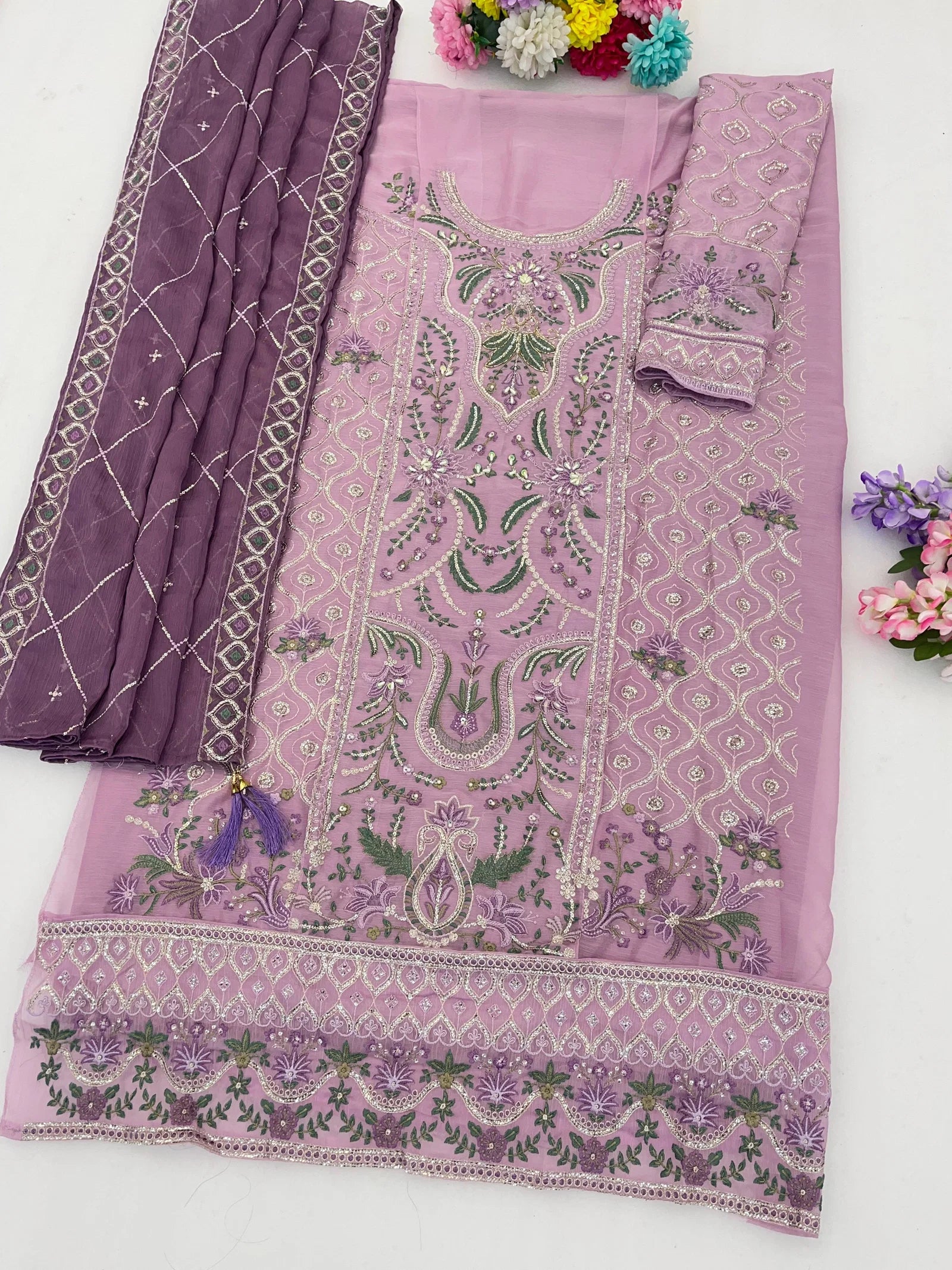 Mah E Rooh 4248 B To D Chiffon Embroidered Salwar Kameez