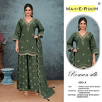 Mah E Rooh 4261 A And B Roman Silk With Embroidered Salwar Kameez