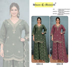 Mah E Rooh 4261 A And B Roman Silk With Embroidered Salwar Kameez