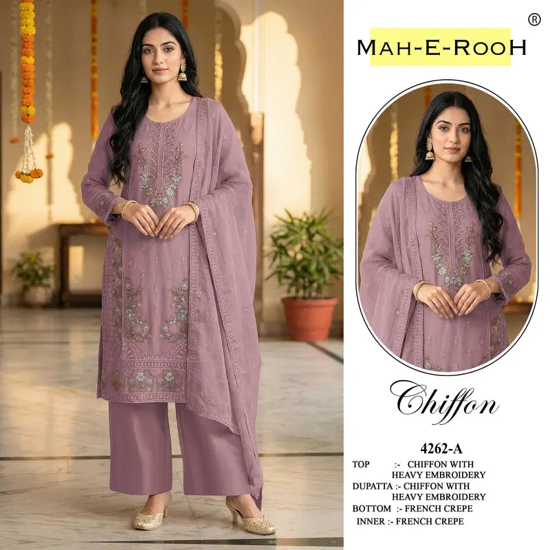 Mah E Rooh 4262 A To D Chiffon Embroidered Salwar Kameez