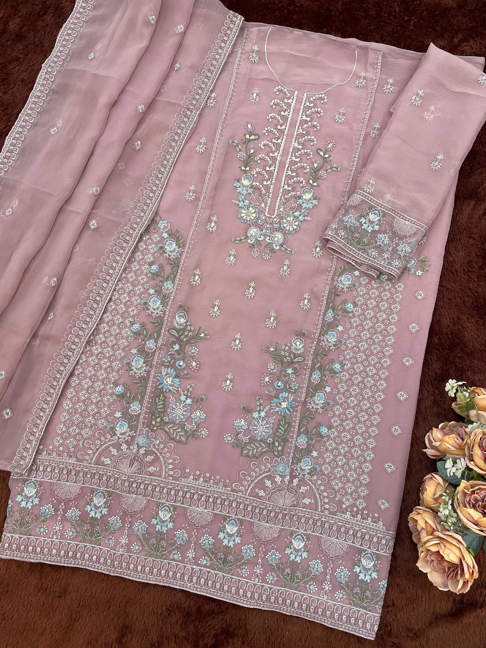 Mah E Rooh 4262 A To D Chiffon Embroidered Salwar Kameez