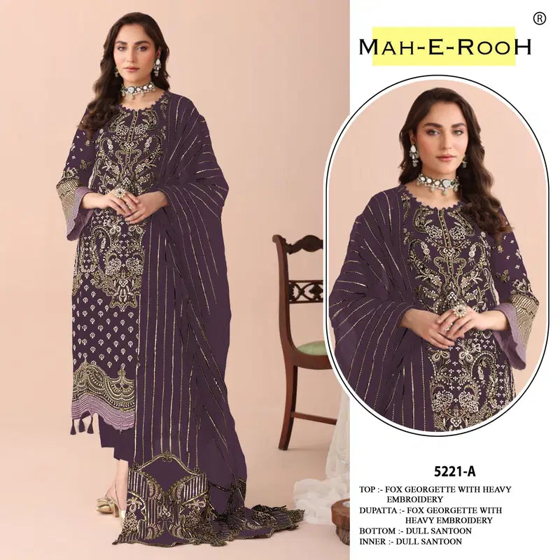 Mah E Rooh 5221 A To E Faux Georgette Embroidered Salwar Kameez