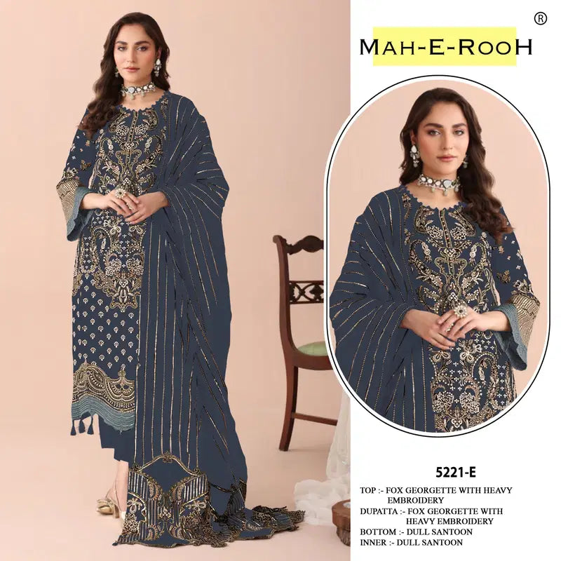 Mah E Rooh 5221 A To E Faux Georgette Embroidered Salwar Kameez