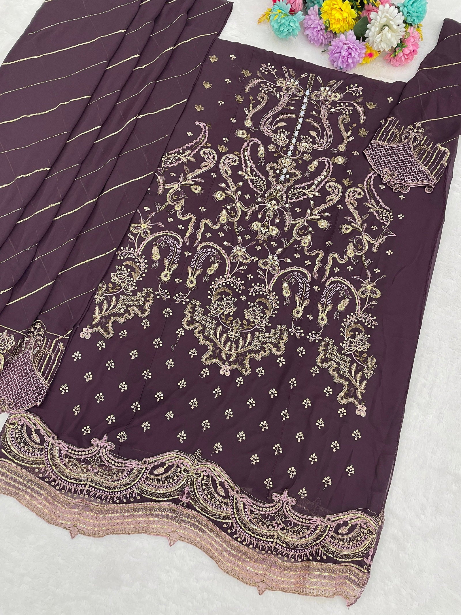 Mah E Rooh 5221 A To E Faux Georgette Embroidered Salwar Kameez