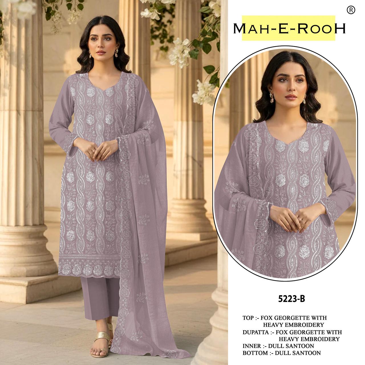 Mah E Rooh 5223 A To D Faux Georgette Embroidered Salwar Kameez