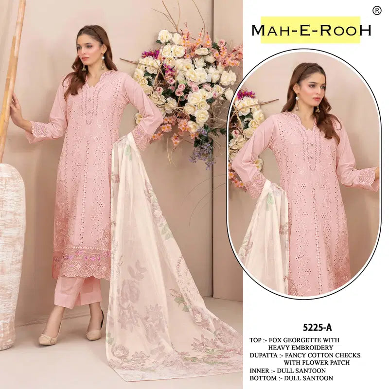 Mah E Rooh 5225 Faux Georgette Embroidered Salwar Kameez