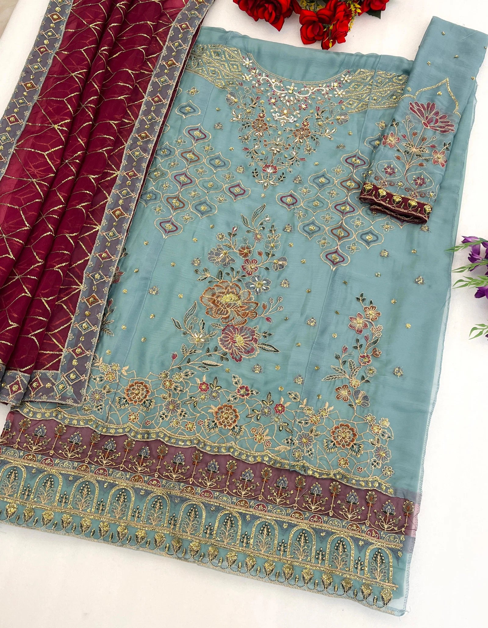 Mah E Rooh 5244 A To D Chiffon Embroidered Salwar Kameez Collection