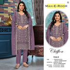 Mah E Rooh 5246 A To D Chiffon With Heavy Embroidered Salwar Kameez