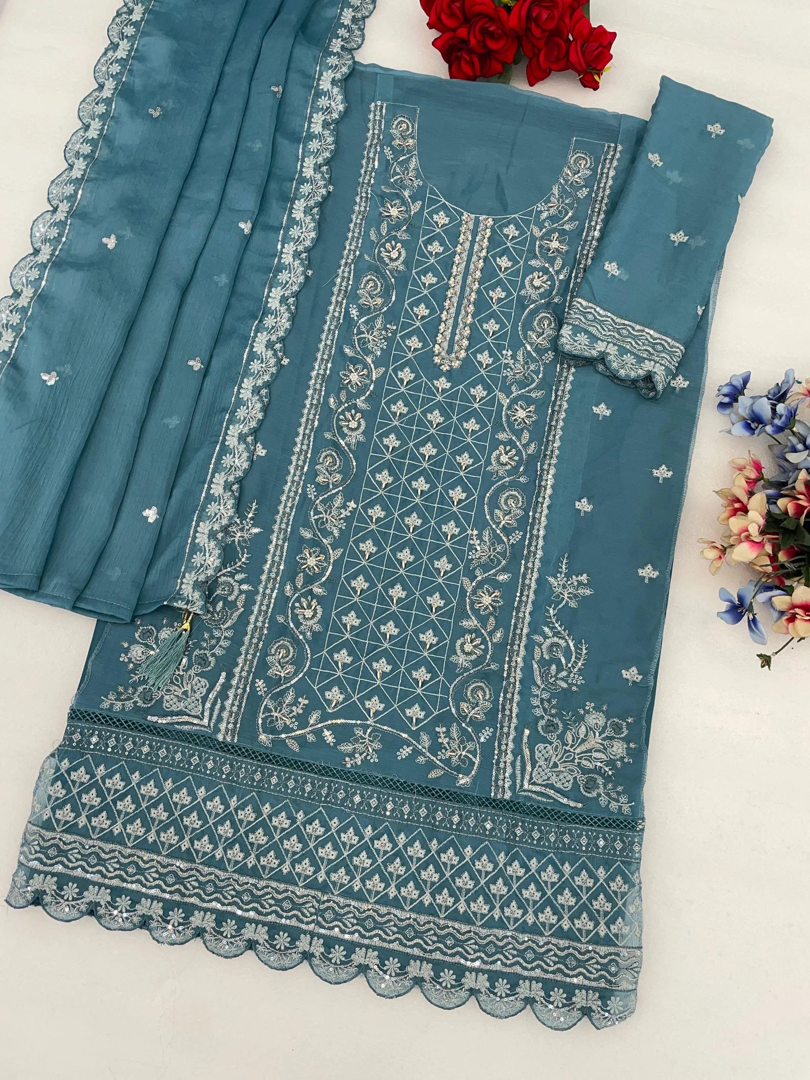 Mah E Rooh 5246 A To D Chiffon With Heavy Embroidered Salwar Kameez