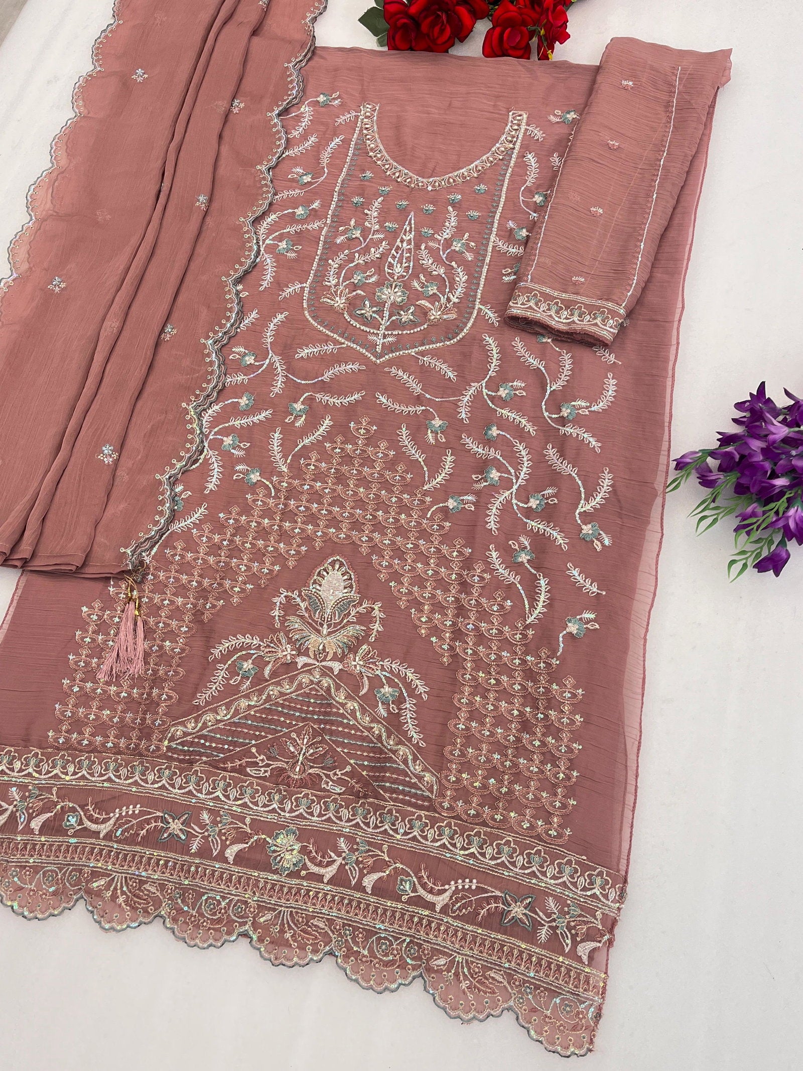 Mah E Rooh 5247 A To D Chiffon Embroidered Salwar Kameez