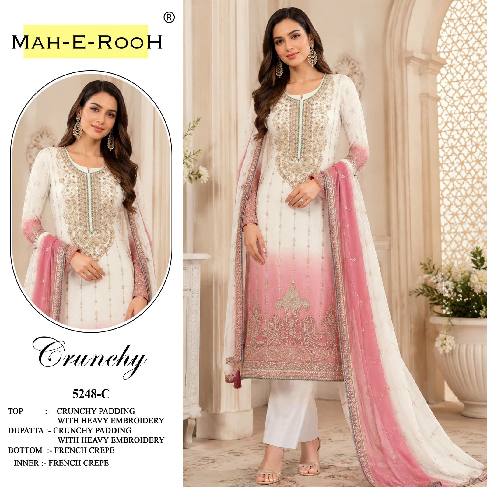Mah E Rooh 5248 A To D Crunchy Padding Embroidered Salwar Kameez