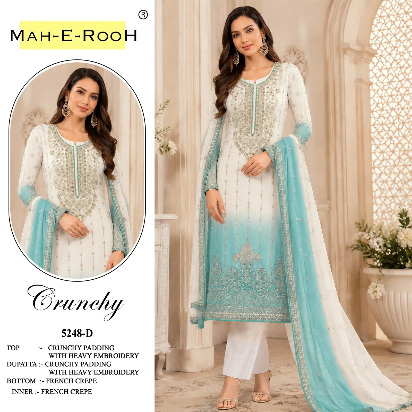 Mah E Rooh 5248 A To D Crunchy Padding Embroidered Salwar Kameez