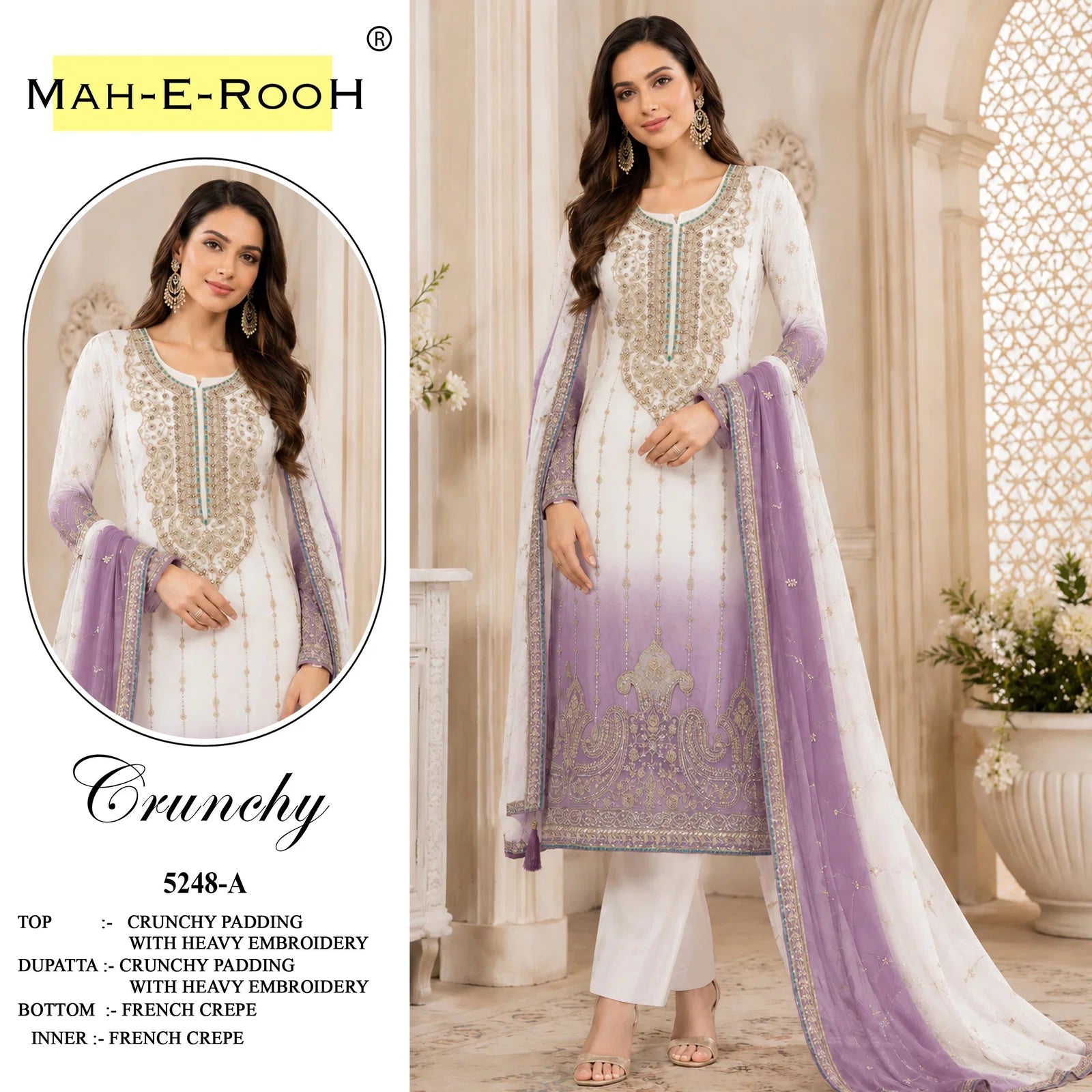 Mah E Rooh 5248 A To D Crunchy Padding Embroidered Salwar Kameez