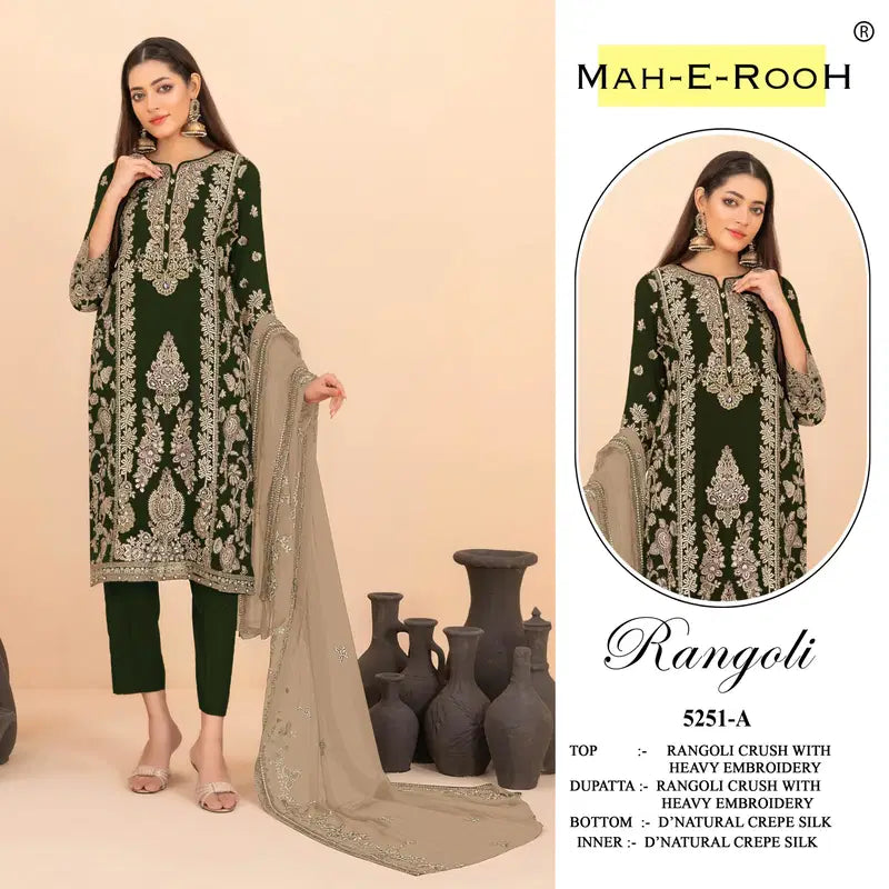 Mah E Rooh 5251 A To D Rangoli Crush Embroidered Salwar Kameez