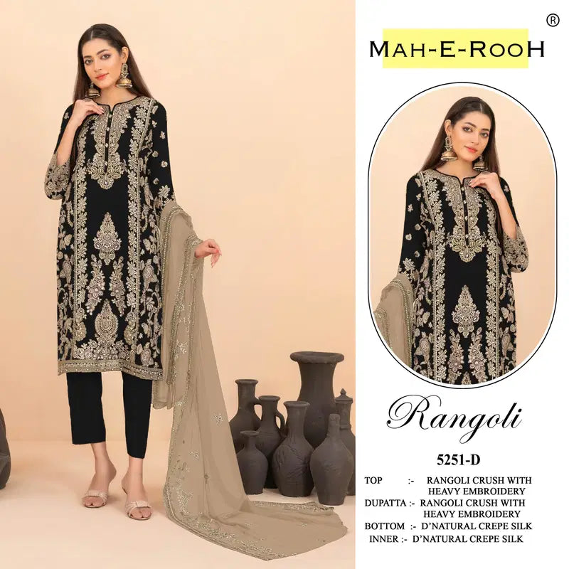 Mah E Rooh 5251 A To D Rangoli Crush Embroidered Salwar Kameez
