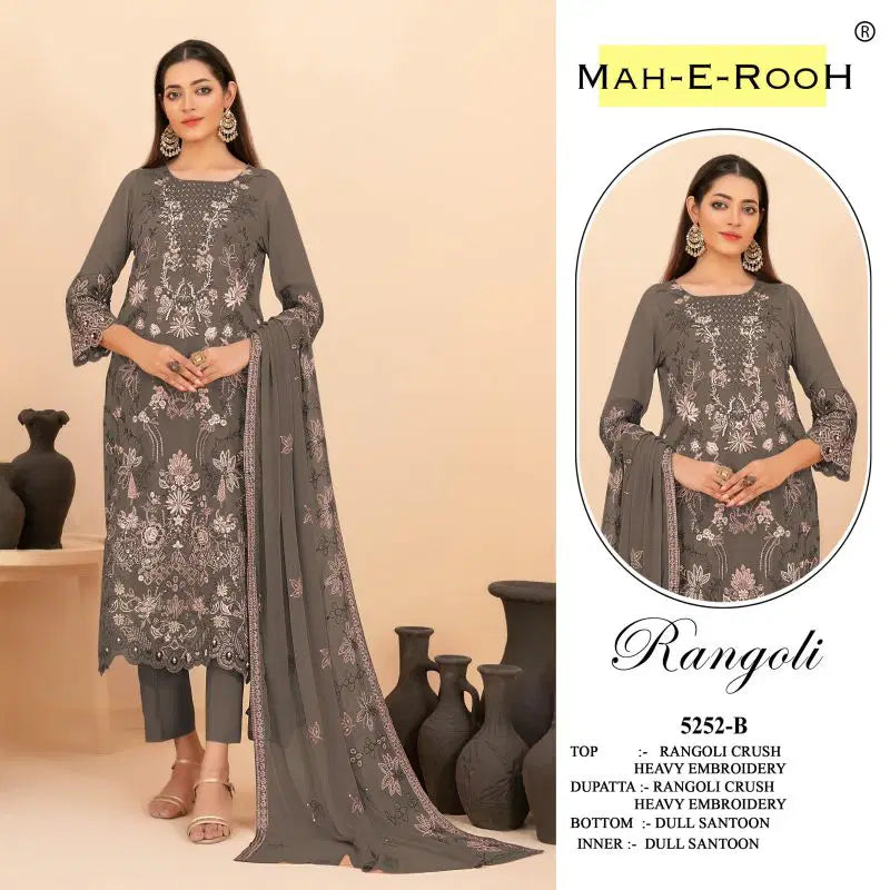 Mah E Rooh 5252 A To D Rangoli Crush Embroidered Salwar Kameez Collection