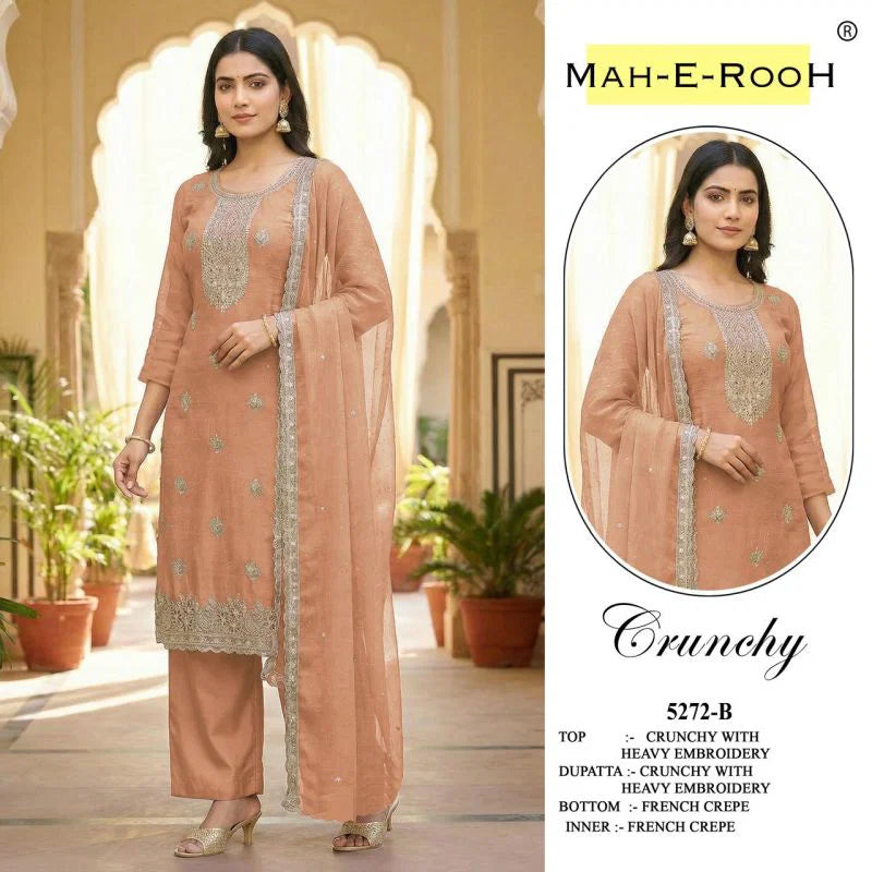 Mah E Rooh 5272 A To D Crunchy Embroidered Salwar Kameez