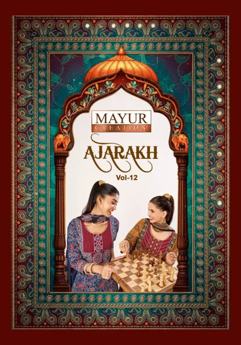 Mayur Ajarakh Vol 12 Readymade Cotton Kurti Pant With Dupatta