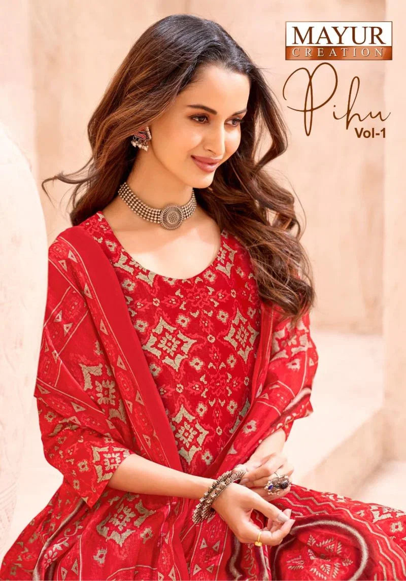 Mayur Pihu D No 1001 To 10 Cotton Printed Fancy Dress Material