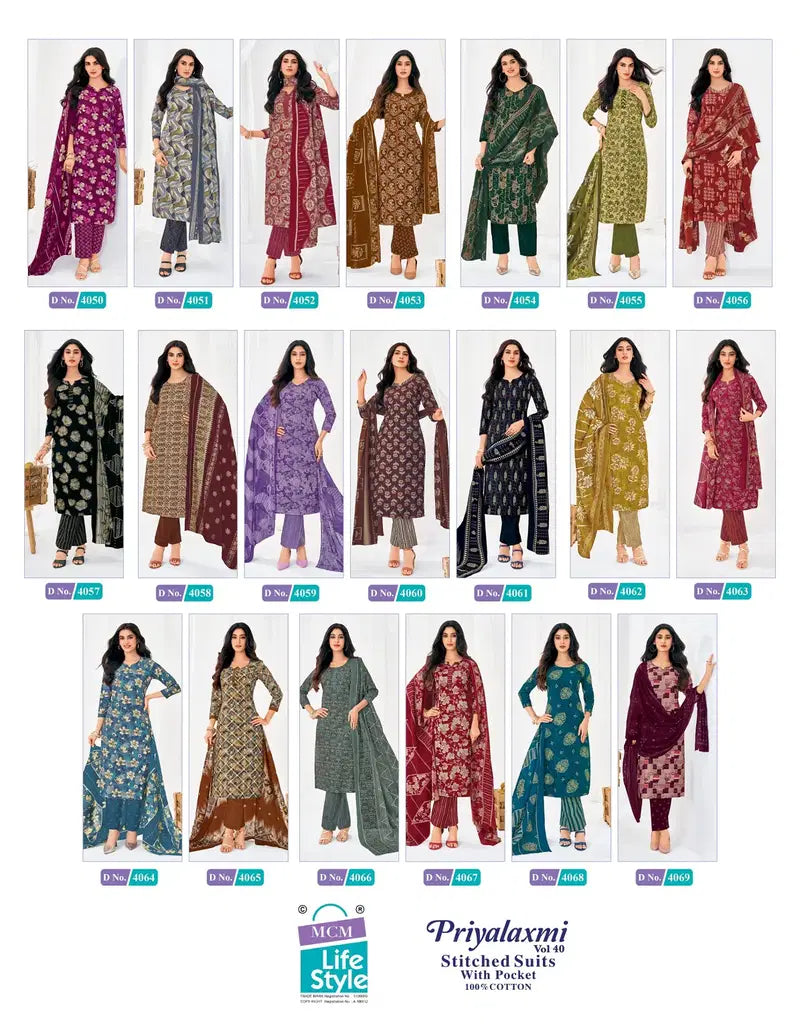 Mcm Priyalaxmi Vol 40 Cotton Printed Fancy Dress Material