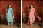 Md Mahi 15 Roman Silk With Embroidery Work Kurti Set Collection